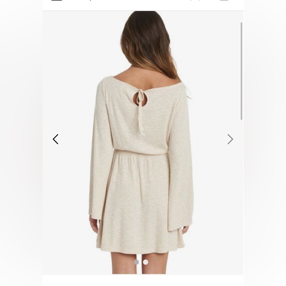 Roxy Cream Bell-Sleeve Midi Dress - Picture 2 of 9